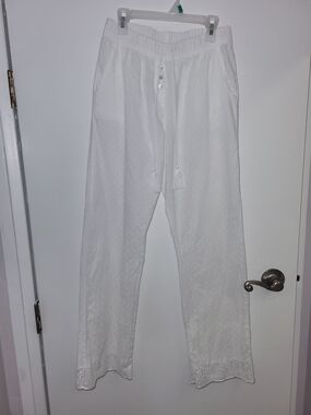 Love To Lounge by Primark Women's White Drawstring Cotton PJ Pants